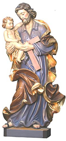 Dolfi Heiligenfigur Heiliger Josef H 20 cm Josef mit Jesuskind Holzfigur Holzstatue Statue aus Ahornholz