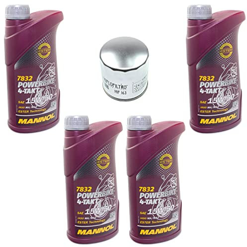 Motoröl Set 15W50 4 Liter + Ölfilter HF163 für BM W