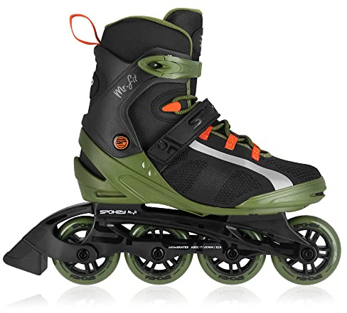 Spokey MrFIT & Mrsfit inline-skridskor för män och kvinnor med trippel låssystem, storlek 36–46, lätt och ventilerande skomaterial, 82A rullar, ABEC7 kol