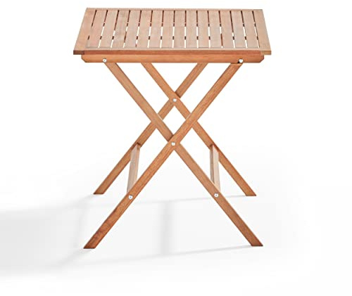 Oviala Mesa Bistro Plegable Cuadrada Madera de Eucalipto