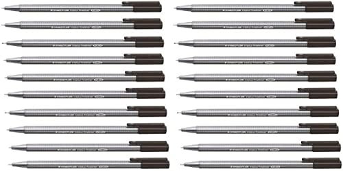 Triplus 334 Lot de 20 stylos pointe fine 0,3 mm Noir