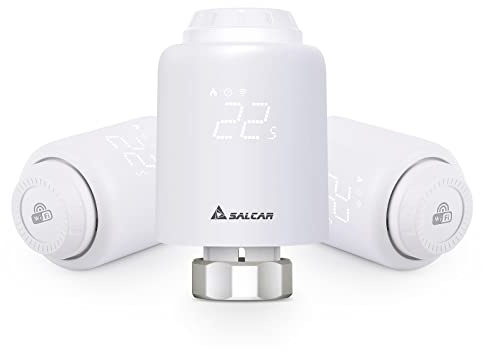 SALCAR Heizkörperthermostat TRV603 3er Set WiFi Thermostat Heizung Kompatibel mit Amazon Alexa & Google Assistant Programmierbar Tuya Heizungsthermostat kein Gateway erforderlich