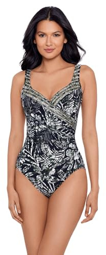 Miraclesuit Women's Swimwear Zahara It's a Wrap Tummy Control Underwire One Piece Swimsuit, Multi, 08
