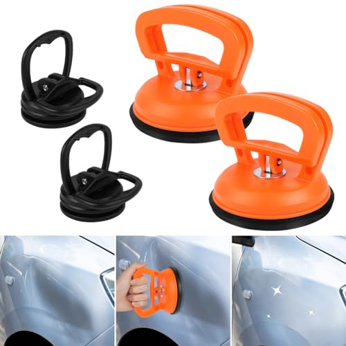 Flintronic Auto Dent Saugnapf, Heavy Duty Saugheber (4er Set), Gummisauger | Vakuumsauger, Dent Abzieher, Saug-Näpfe Saugnapfhalter Saug-Heber zum Anheben Entfernen von Glas,-Bildschir (2L+2S)