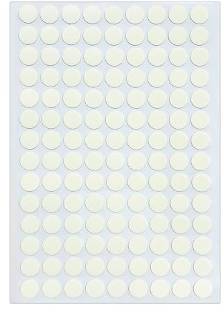 Highdecora Screw Hole Covers Caps Self Adhesive Stickers for Concealing Screw Holes for Furniture, Waterproof Stickers, 630 Pieces/ 5 Sheets, 13mm. (H980-Platinum_White)