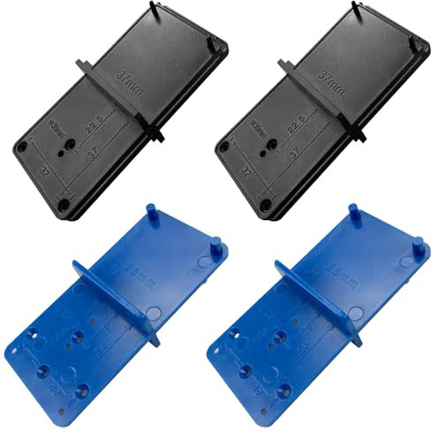 4 Pcs Hole Drilling Jig Template for Ø35mm,26mm and 40 mm Hinge Cup Mounting Plates Drawers and Eccentric Connecting Fittings of Ø25mm,20mm and 40mm Hole Diameter