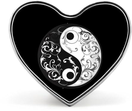 Yin und Yang Taoismus Symbo Metall Pin Liebe Herz Abzeichen Custom Revers Pins Brosche für Kleidung Dekoration