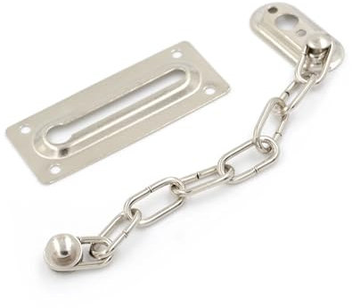 LYHYDMA Türkette 1PC Edelstahl Silber Tür Kettenschloss Sicherheitsschutz Sicherheitsschloss Schrankschlösser + Schrauben Universal