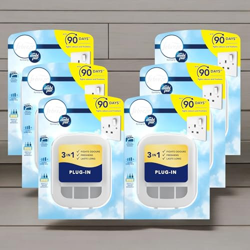 6 x Ambi Pur 3Volution Air Freshener Plug-in Diffuser DEVICE ONLY, Plug in Air Freshener, Odour Clear technology