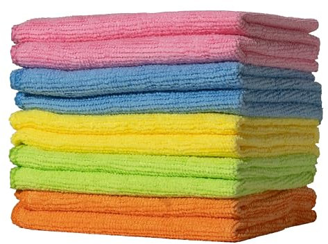 Furniture Clinic Pack of 10 Microfibre Cloths – Lint Free - Multi-Coloured Cleaning Cloths - Reusable and Washable