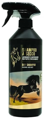 Shampoo a Secco Naturale e Vegetale per Cavalli - Senza bisogno di Acqua o Risciacquo - Per un Lavaggio Rapido ed Efficace, Adatto a Tutti i Tipi di Manti, Linea 101 (750ml)