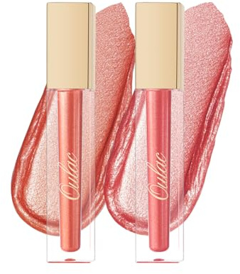 Oulac Metallic Diamond Lip Gloss Set – Waterproof & Transfer-Proof Liquid Lipstick & Eyeshadow, Long Lasting with High Shine Finish, Vegan & Clean Beauty Formula, 4.5ml*2(MD03+MD05)
