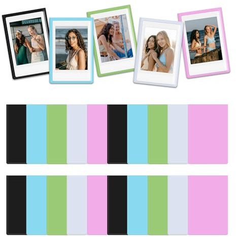 HIYQIN 25 Stück Magnet Bilderrahmen Kühlschrank für Polaroid Instax mini film, 2x3 Magnetische Fotorahmen, Magnetische Bilderrahmen Klein für Fujifilm Instax Mini 3-Inch Film - Bunt