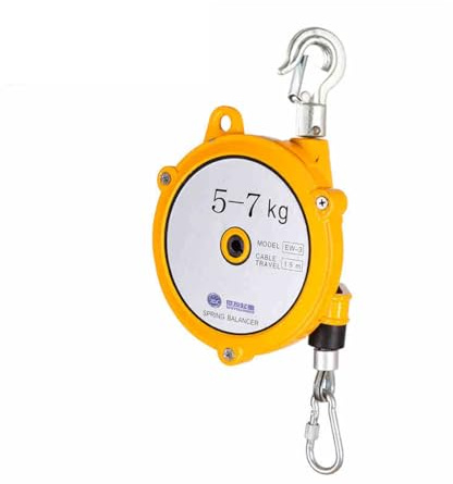 ByteRunning Équilibreur à Ressort Robuste,Rétractable d'équilibreur de Ressort,Ressort équilibreur accrochant,Outil Support à Suspendre d'Équilibreur à Ressort,1,5 m de Longueur étirée.