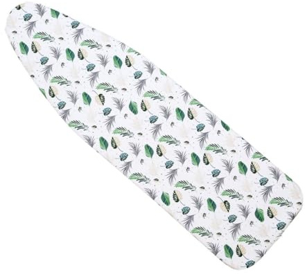 Yizunnu Ironing Board Cover 140x50cm,Ironing Board Thick Padding,Drawstring Tightening,Adjustable Fastener,Easy Fit and Scorch Resistant Printed(Leaf)