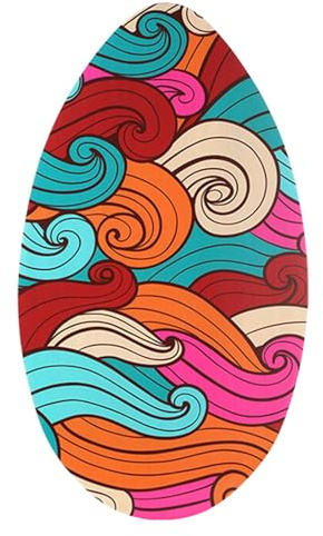 LeeQinersw 35 Inch Skimboard for Beginners, Lightweight Wood Surfboard for Kids And Adults, Colorful wave