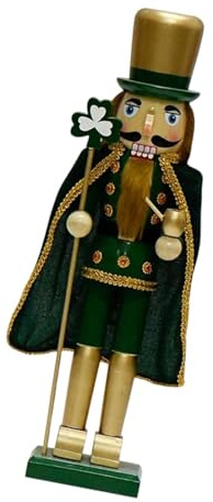 Figura schiaccianoci in legno per San Patrizio regalo e decorazione per la casa