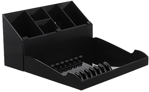 HEALEEP Haircut Organizer with Tray Professional Scissor and Comb Holder for Hairdressing Tools Elegant Design Storage Box for Salons and Home Use