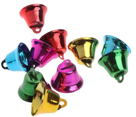 VICASKY 20 Campanellini Colorati in Ferro per Giocattoli Pappagalli e Decorazioni Natalizie Accessori per Collari Animali e Te Colore Casuale