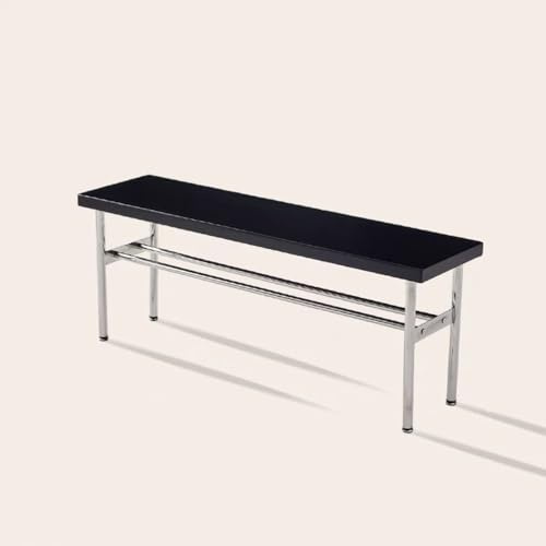Scarpiera da ingresso con gambe in metallo, scarpiera a 2 ripiani in legno con seduta elegante color ciliegia (nero) per soggiorno, corridoio, camera da letto, perfetta per scarpe e stoccaggio