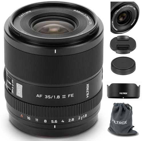 VILTROX 35mm F1.8 II EVO FE APO para Sony E Objetivo de Focal Fija (Prime) de Gran Apertura y Enfoque automático para Sony con Montura E cámaras A7IV ZV-E1 A7CII A7RV FX3 A7SIII A7CR A7III A7C A7RIV
