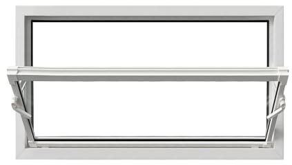 Framex Finestra per seminterrato in PVC Bianco, 100 x 50 cm (1000 x 500 mm), con Doppio Vetro, Apertura a Vasistas e a Battente – Finestra in plastica senza manutenzione per seminterrati