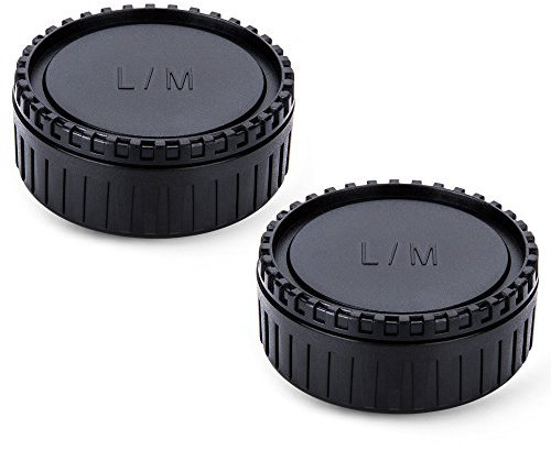 JJC Bouchon de Protection Frontal + Protège-Objectif Arrière pour Leica M Mount Caméra & Leica M Objectif (2 Sets)