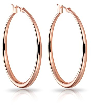 Philip Jones Rose Gold Plated 40mm Hoop Earrings