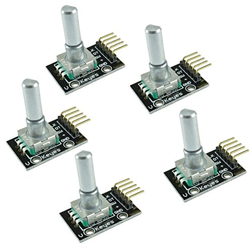 DollaTek 5Pcs 360-Grad-Drehgebermodul KY-040 Brick Sensor Development Board mit Knopfkappe Potentiometer KIT DIY für Arduino