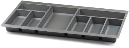 Handle & Home Basalt Grey Cutlery Tray for 800mm Grass Scala Drawer | 430mm L x 706mm W | Textured Non Slip Finish | Anthracite Stone | Kitchen Organisation | Storage