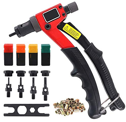 8Blind Rivet Hand Riveter Rivet Gun, Heavy Duty Hand Riveter Rivet Gun Riveting Tools, Riveting Tools with Nut Setting System M3 M4 M5 M6