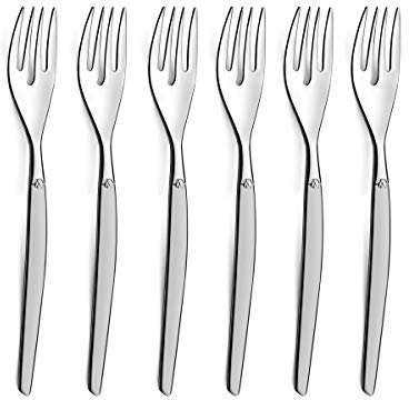 Lou Laguiole Spruzzo 6 forchette per Torta, Inossidabile Inox 18/0, Acciaio sabbiato