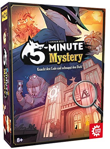 Game Factory 646284 5-Minute Mystery, kooperatives Suchspiel auf Zeit, Gesellschaftsspiel ab 8 Jahren, Knackt den Code und schnappt den Dieb!