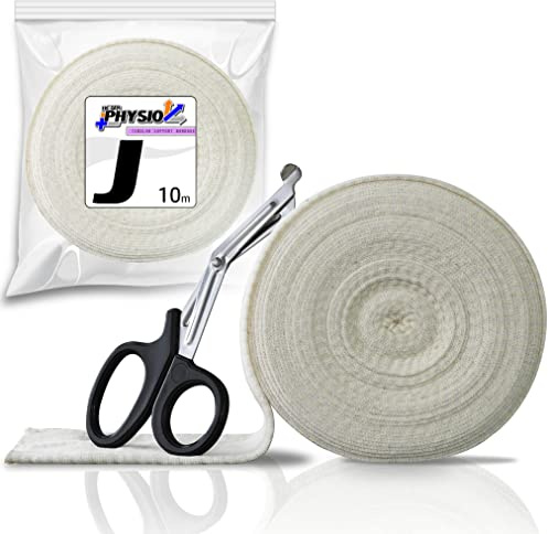 10m Full Roll + 18cm Scissors - RE-GEN Tubular Compression Elastic Bandage Dressing - Size J (18cm) for Limb Size 46-70cm | Ideal for Childs Torso, Small Trunk, Lower Back, XL Adult Thighs