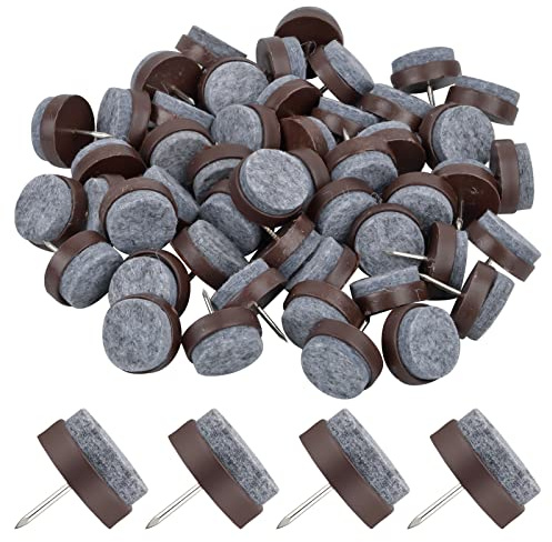 Vesaneae 50 Stück Filzgleiter Stuhl 24 MM, Filz Stuhlgleiter, Möbelgleiter Mit Nagel, Stuhlbein-Bodenschoner, Rund Kunststoffgleiter, Stuhlbeinschoner, Möbelgleiter für Möbel Stuhl und Tischbeine
