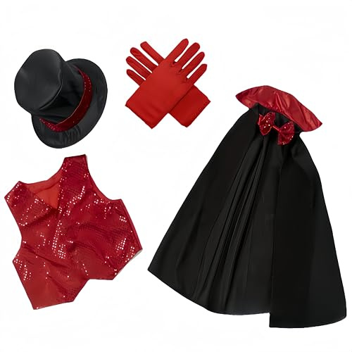Proumhang 5 stycken barn magiker rollspel kostym set,Halloween maskeradklädsel för barn, pojkar och flickor(3~8 år)
