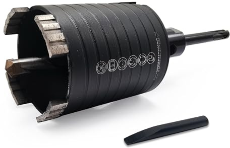 GVHAKG Diamantbohrkrone,Dosensenker Kernbohrkrone Set 68mm | Bohrkrone 68mm Segmenthöhe 10mm,Seitlich Geschlitzt,Dosenbohrer mit Zentrierbohrer von Beton,Mauerwerk und Stein