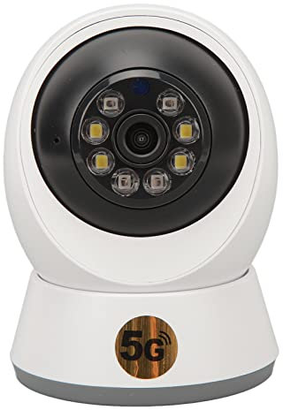 Telecamera di Sicurezza WiFi 5G, 1080P HD AI Telecamera di Sorveglianza Domestica Intelligente Supporto Visione Notturna a Infrarossi, Audio Bidirezionale, Telecamera Panoramica a