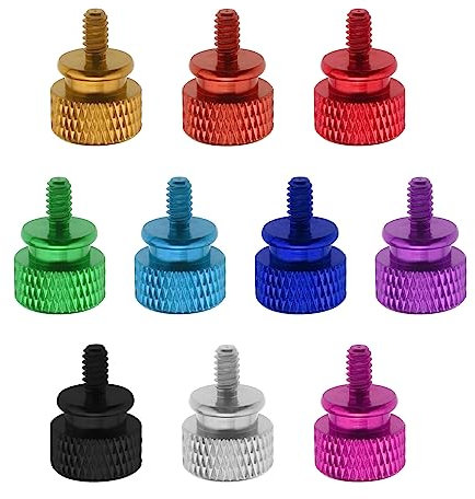 YINETTECH 10Pcs M3.5 6-32 Computer Case Thumbscrews PC Case Thumb Screws Aluminum Alloy Case Anodized Hand Fastener Computer Accessories