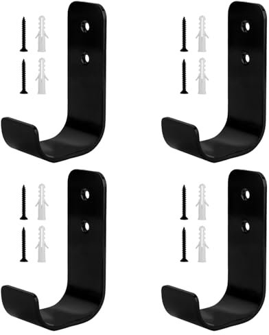 YITYDaMai Ganci da parete per carichi pesanti, Set da 4, Ganci in J, Ganci da garage, Ganci universali, Ganci di montaggio a parete, Appendiabiti per appendere in Garage Ganci da officina portascale