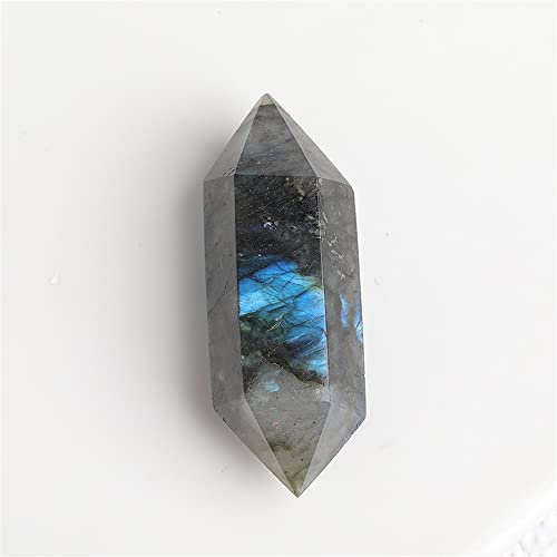CZAOINCU Raumdekoration Natural Magic Moonstone Crystal Column Natural Labradorite Quartz Crystal Stone Point Obelisk Home Column Gift Wand Decor Ornament (Color : One Size, Size : 70-80mm)