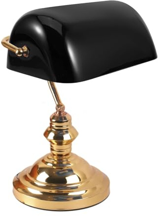 PRETYZOOM Glas Lampenschirm Ersatzschirm Für Banker Schreibtischlampe Vintage Stil Kompatibel Mit Tischlampen Dekoratives Lampenzubehör Für Zuhause Und Büro 9X5.5X3 Zoll