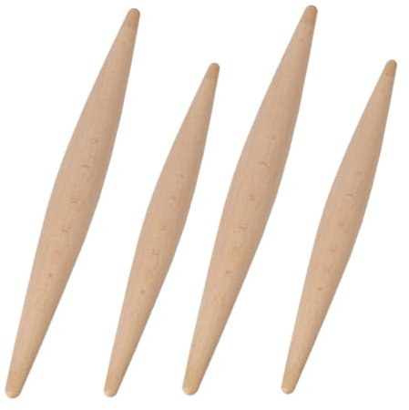 Garneck 4stücke Holz Teig Roller Nudelholz Für Küche Backen Kochzubehör Mit Einfacher Handhabung Für Nudeln Kekse Gebäck Pizza Crêpes Knödeln Aus Hochwertigem Material