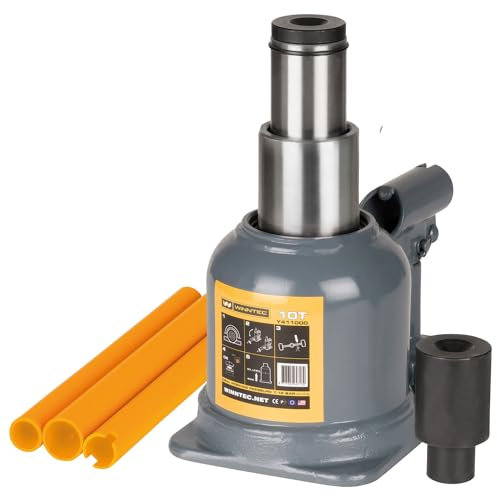 SIP WINNTEC® 10 Ton Low-Profile Hydraulic Bottle Jack 120-260mm Lifting 45mm & 6mm Screw Extensions