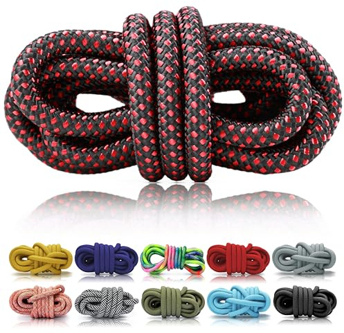 Ganzoo PPM Seil 5 Meter Tauseil für Hunde-Leine und Halsband, zum Takeln und Flechten, Polypropylen Multifilem Rope 10mm Stärke, Farbe Schwarz Rot, Zuschnitt am Stück