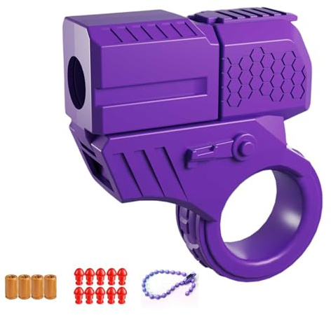 Plastik Soft Bullet Guns Toy +10 Weiche Kugeln Mit Kette,Anti Stress Spielzeug Kann Abgefeuert Werden Mini EDC Modisch Tragbar,Antistress Spielzeug Kreativ Lustig Vielseitig