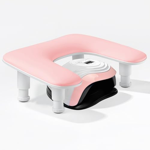 Diesisa Handauflage Nagelstudio mit Höhenverstellung - PU Leder, Rosa | U-Förmiges Nagel Armauflage Handkissen, Nagelkissen Handauflage Kissen Weiches, Maniküre Handauflage für Nagelstudio
