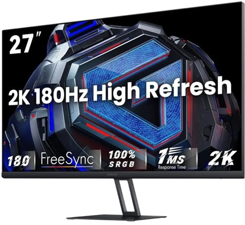Xiaomi Monitor de juegos 2K G27Qi, QHD 2560 × 1440, IPS rápido, 180Hz 1 ms, AMD Freesync, 100% sRGB, ángulo de visión 178, 2 × HDMI2.0 DP 1.4 × 2, negro
