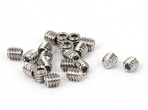 TOP-VIGOR 20Pcs Grub Screw Assortment Set, M2x2mm Hex Socket Grub Screw(Cup Point), Threaded Fasteners for Door Handle, Faucet, Light Fixture Home Repairs, Fixtures