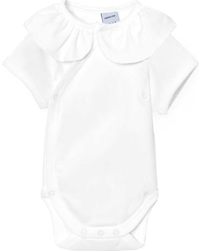 BABIDU Body Bebé Manga Corta Cuello Volante Algodón 100%, Body Bebé Recién Nacido Tejido Hipoalergénico Suave y Transpirable Para Piel Sensible, Ropa Bebé Niño y Niña Unisex, Talla 0-18 Meses